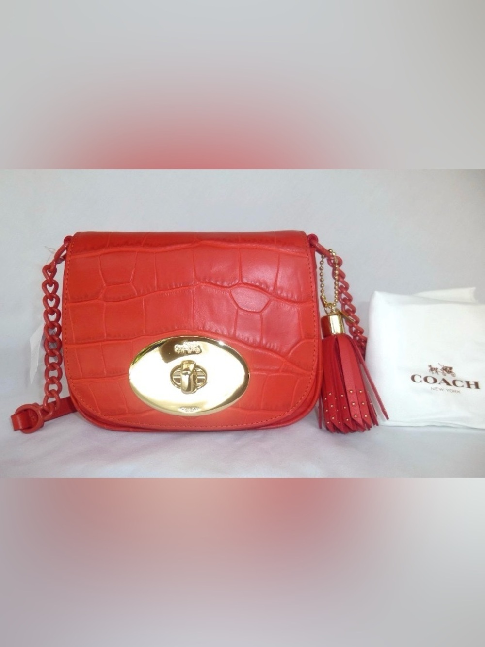 Authentic Coach Liv Embossed Leather Shoulder bag